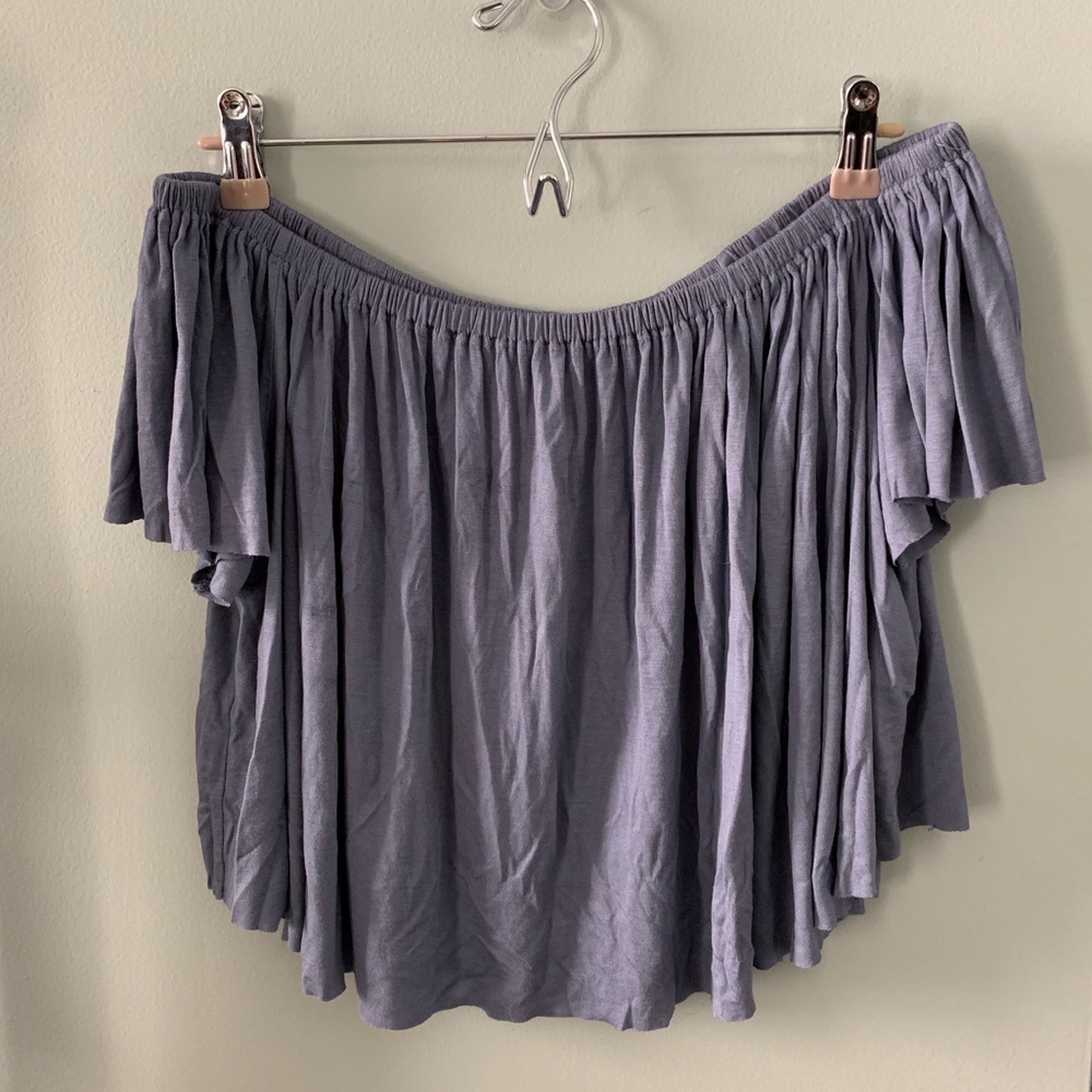 Cute blue off the shoulder top!